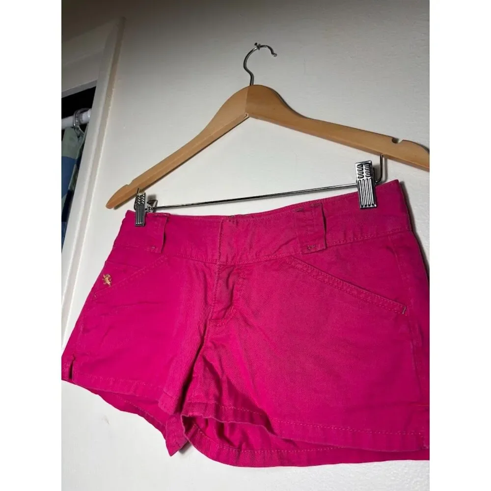 Express y2k VTG Micro Shorts Hot Pink Barbie Preppy Girly Legally Blonde sz 2